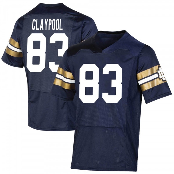 Chase Claypool Notre Dame Fighting Irish NCAA Men's #83 Navy Premier 2021 Shamrock Series Replica College Stitched Football Jersey SYL6655YH